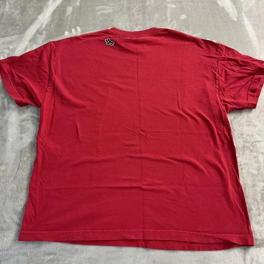 Fox Racing Shirt Mens L Red Graphic Motocross‎ Tee Biker Thrash Painter Fox Head